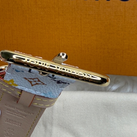 Louis Vuitton 20 Years Anniversary LV x TM D-Ring 30 mm Belt White Size 80cm - Picture 7 of 8